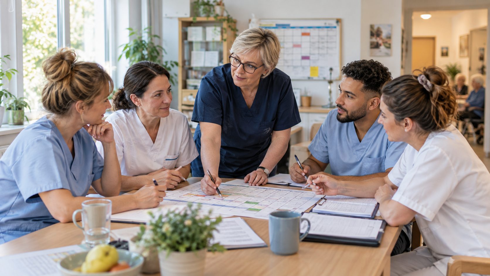Pflegeteam und Leitung stimmen den Personalbedarf gemeinsam ab